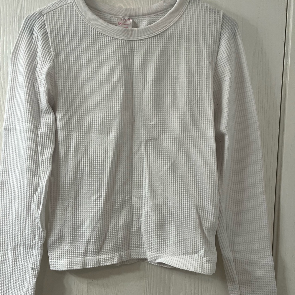 Kids White Long Sleeve Shirt